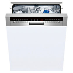 Neff S42M69N0GB Semi-Integrated Dishwasher, Stainless Steel